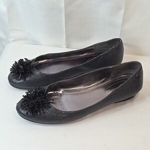 Calvin Klein Women's Pewter Metallic Pom Bead Ballet Flats Shoes Size 11.5 to 12